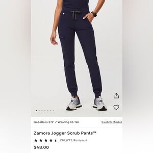 Figs navy Zamora high waisted jogger scrub pants size L
